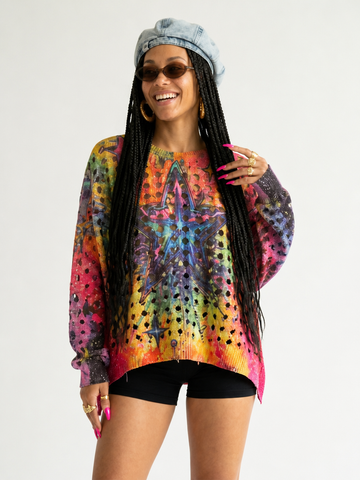 Vibrant Color Block Knit Tee