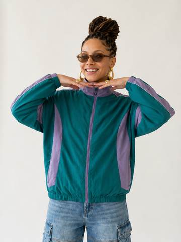 Vibrant Color-Blocked Windbreaker Jacket