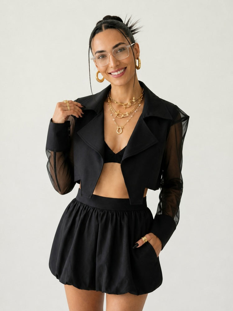 Audacious Mesh Patchwork Blazer