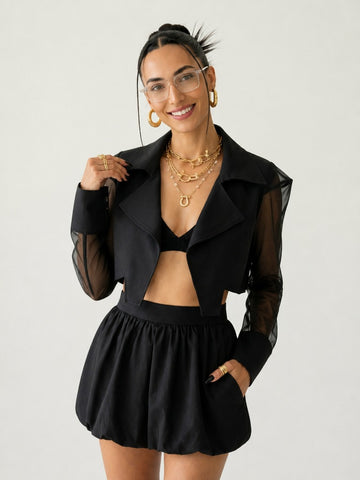 Audacious Mesh Patchwork Blazer