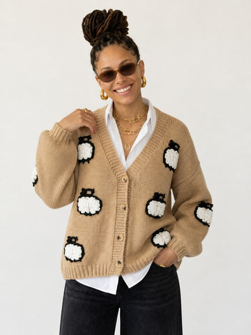 Unique Jacquard Knit Cardigan