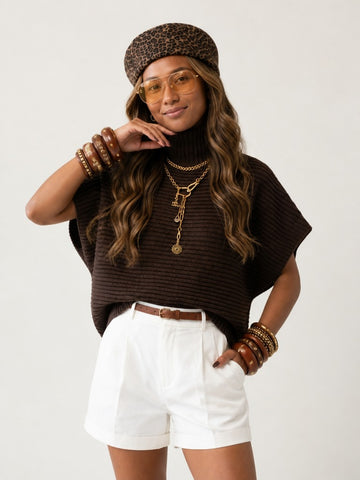 Grounded Knitted Turtleneck Pullover