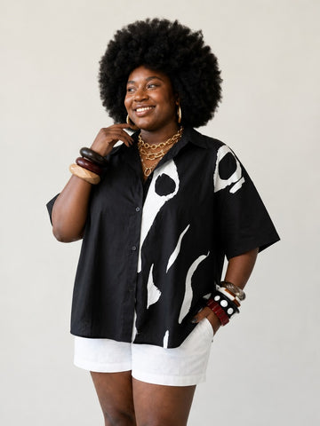 Audacious Printed Oversized Blouse
