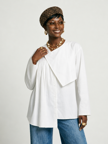 Audacious Pleated Asymmetrical Blouse