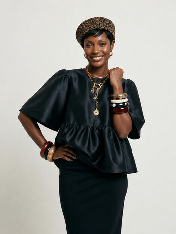 Elegant Ruffled Peplum Blouse