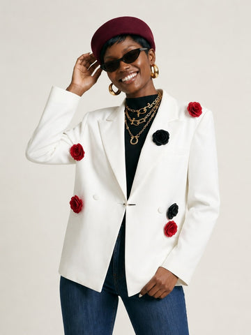 Audacious Floral Detail Blazer