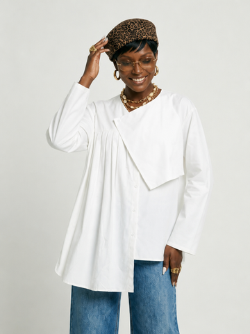 Audacious Pleated Asymmetrical Blouse