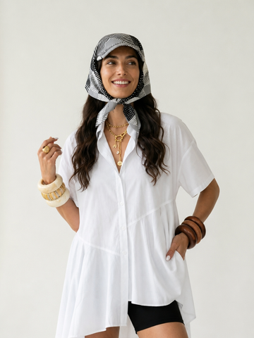 Sovereign Pleated Irregular Hem Blouse