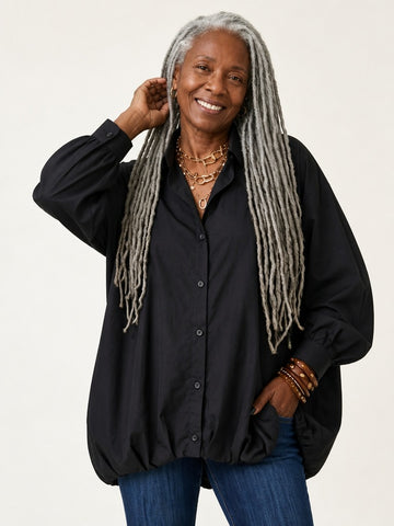 Grounded Oversized Cotton Blouse
