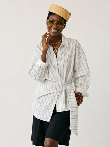 Free Spirit Striped Irregular Blouse