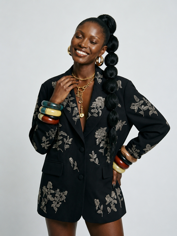 Audacious Floral Beaded Blazer