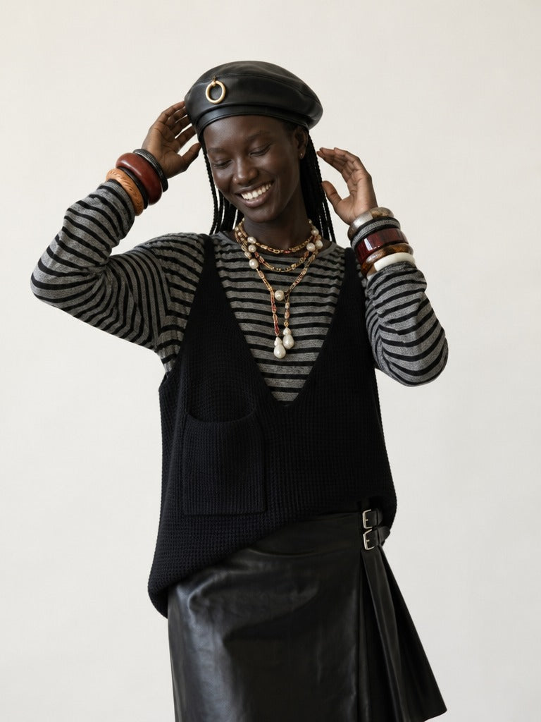 Grounded Knitted V-Neck Vest