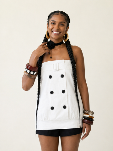 Elegant Double Breasted Belted Vest