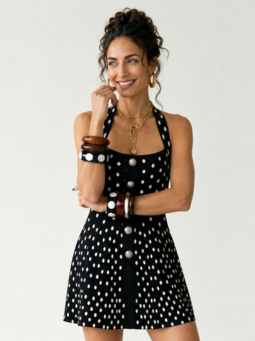 Daring Halter Knit Mini Dress