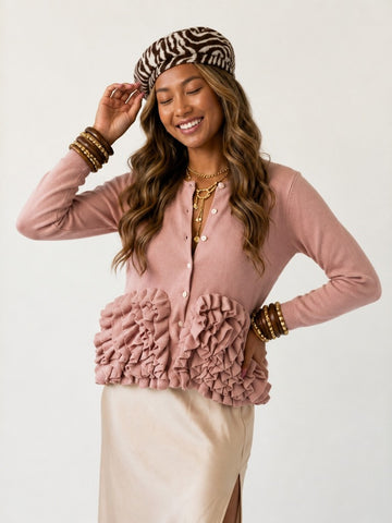 Ethereal Pleated Ruffle Cardigan