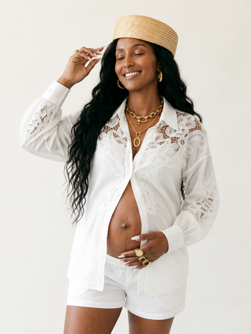 Radiant Embroidered Cotton Loose Blouse