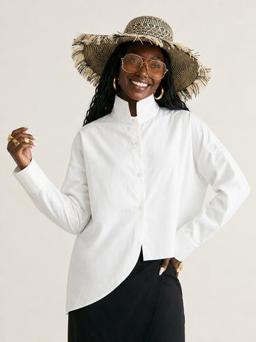 Confident Asymmetrical Cotton Blouse
