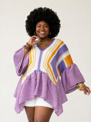 Vibrant Pleated Relaxed Top