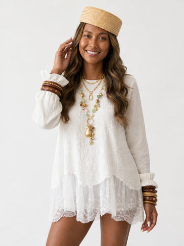 Liberated Lace Irregular Mini Dress