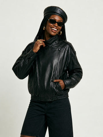 Fierce Black Faux Leather Jacket