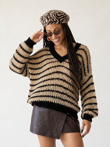 Vibrant Striped Knit Pullover