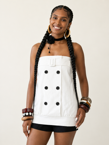 Elegant Double Breasted Belted Vest