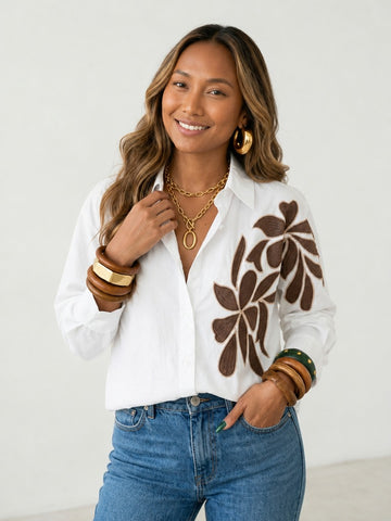 Worthy Embroidered Floral Loose Blouse