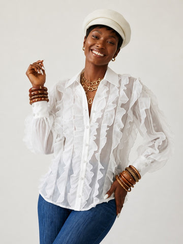 Elegant Ruffled Chiffon Blouse