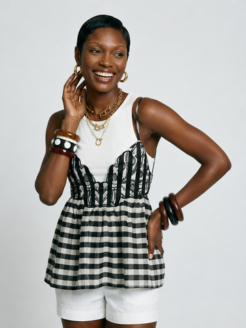 Worthy Striped Plaid Camisole