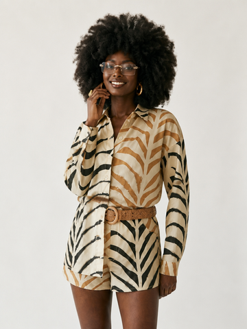 Vibrant Printed Woven Long Sleeve Shirt