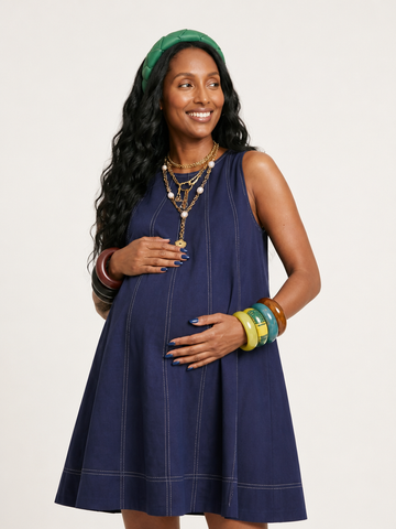 Grounded Linen Swing Dress