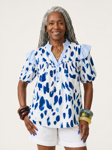 Free Spirit Printed Ruffled Blouse