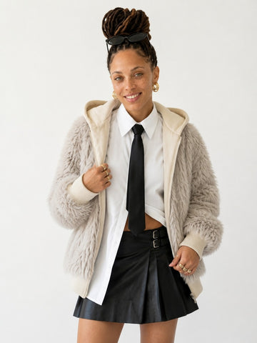 Radiant Faux Fur Hooded Coat