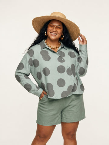 Audacious Polka Dot Oversized Blouse