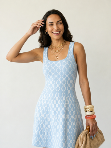 Radiant Knitted Pattern Mini Dress