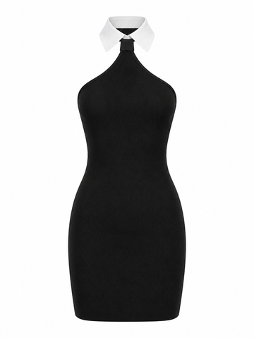 Final Sale Onyx Collar Mini Dress