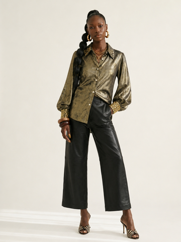 Magnetic Gold Beaded Blouse