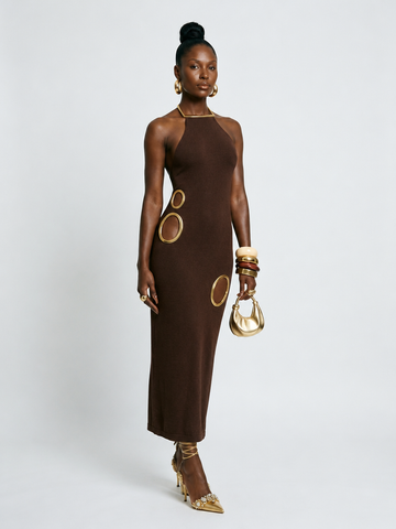 Final Sale Cutout Halter Maxi Dress