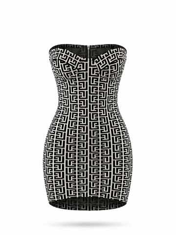 Onyx Jacquard Mini Dress