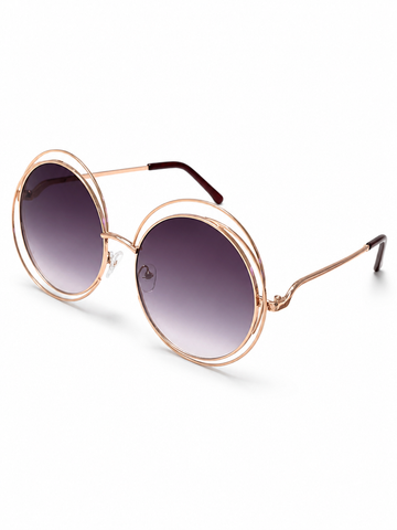 Radiant Golden Oversized Sunglasses