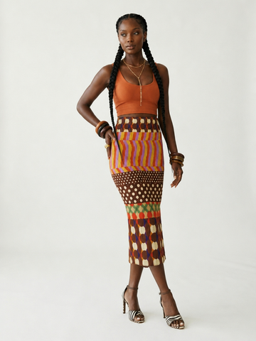 Final Sale Geometric Midi Skirt