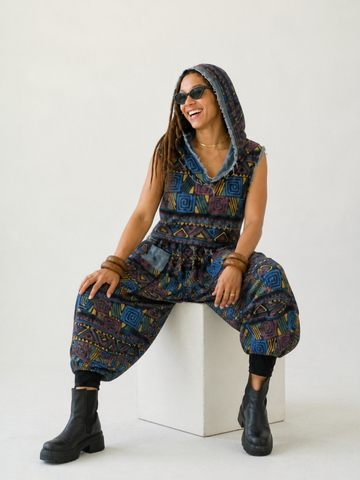 Adventurous Printed Loose Denim Set