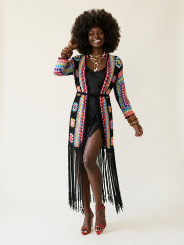 Wild Heart Crochet Fringe Kimono