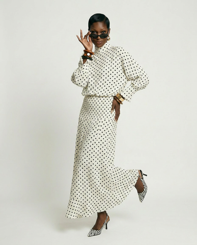 Elegant Polka Dot Two-Piece Set