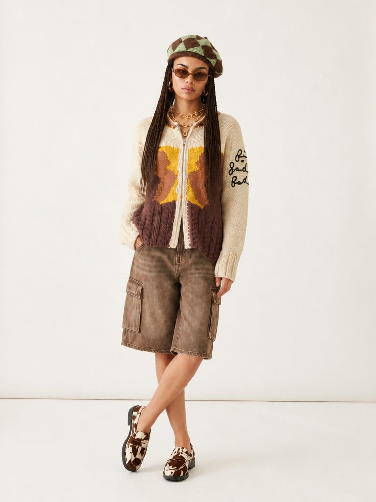 Unique Patchwork Knit Cardigan
