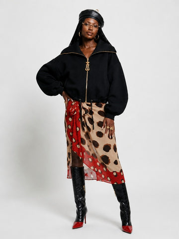 Fearless Gold Zipper Loose Jacket