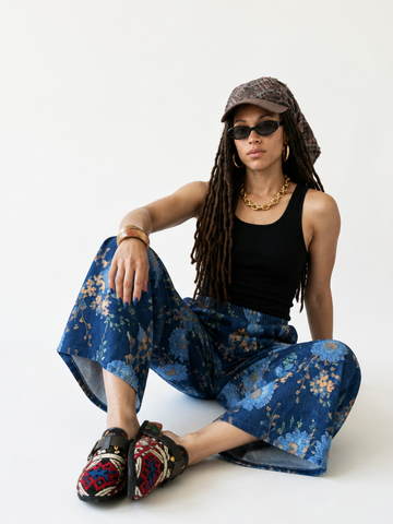 Wanderlust Vintage Floral Wide-Leg Jeans