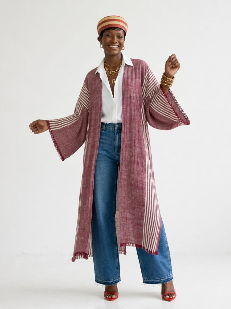 Wanderlust Striped Boho Kimono