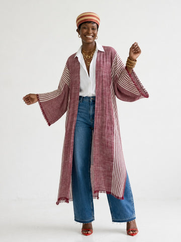 Wanderlust Striped Boho Kimono