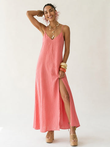 Liberated Flowing Slit Maxi Dress